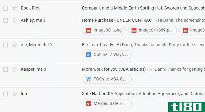 New Gmail inbox attachments