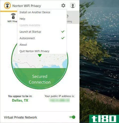 Using Norton WiFi Privacy on Desktop - account details
