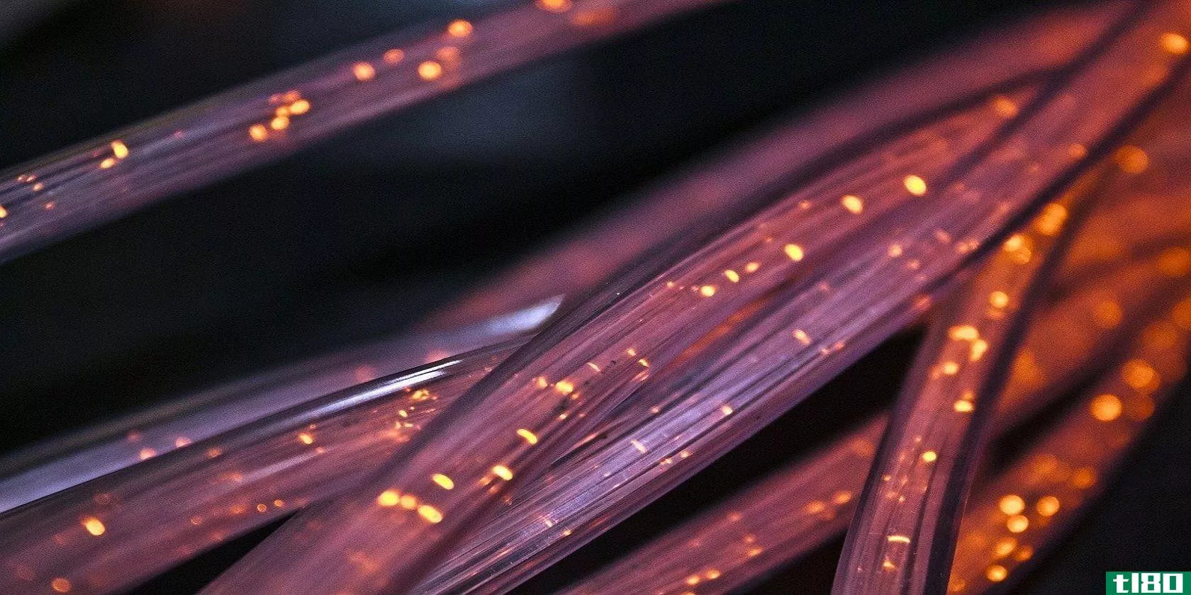 close up of fiber optic cable