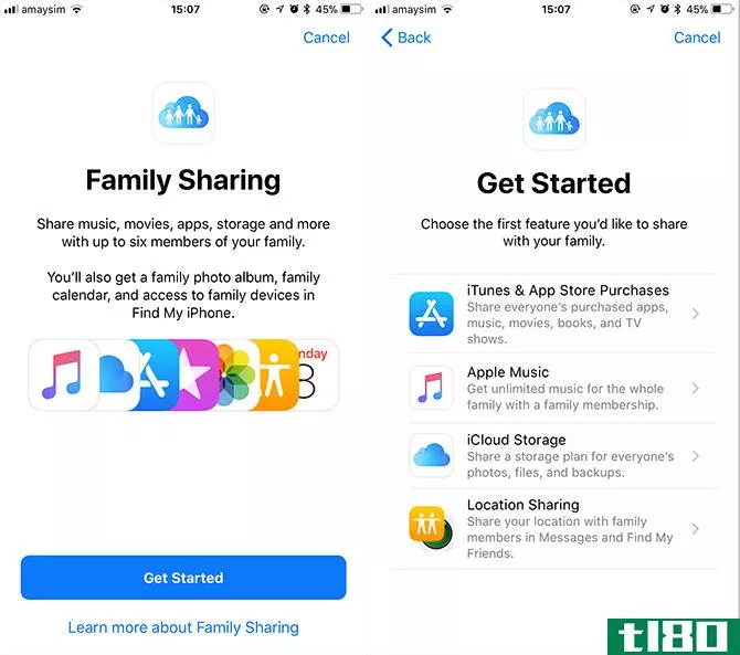 Set Up Family Sharing iPhone