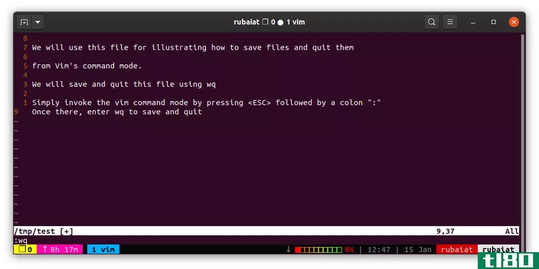Image showing how to save and quit in Vim