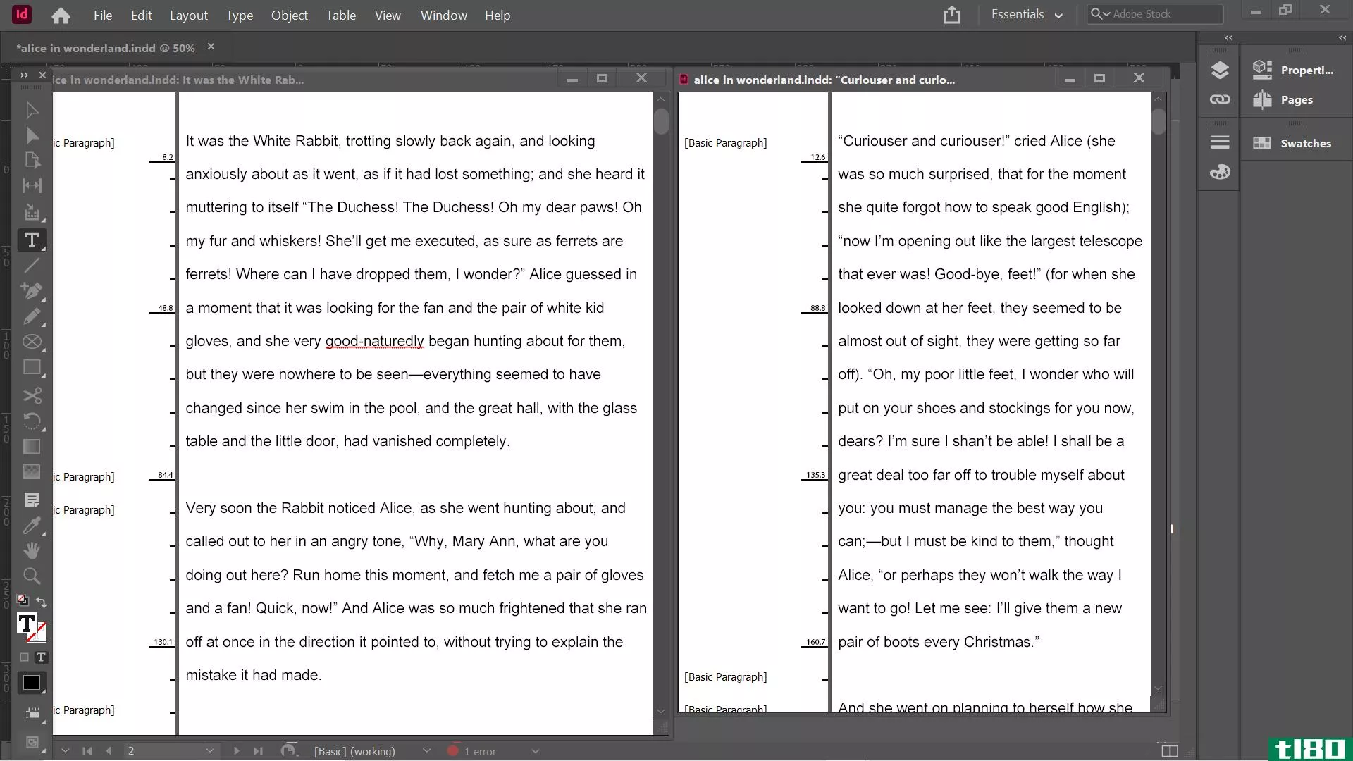 indesign story editor multiple screens