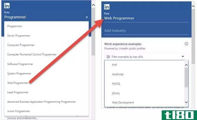 Use filters in the LinkedIn Resume Assistant 