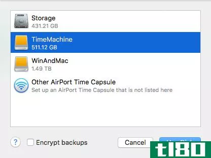 Time Machine Use Disk