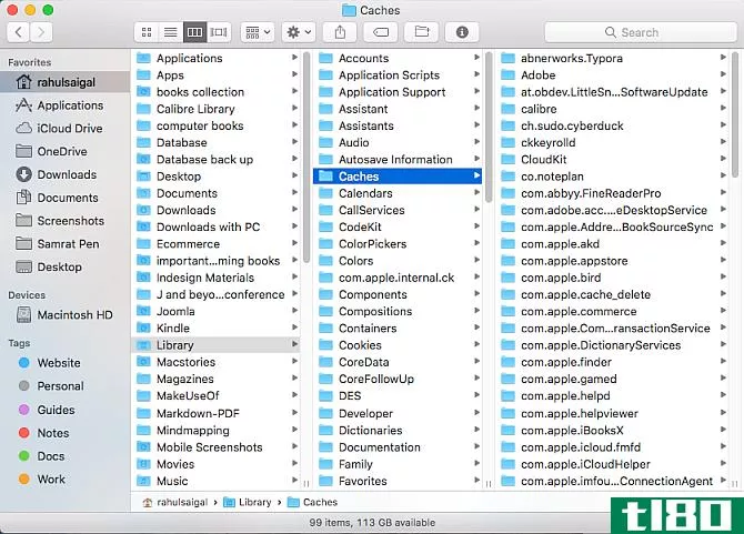 cache folder location in the library