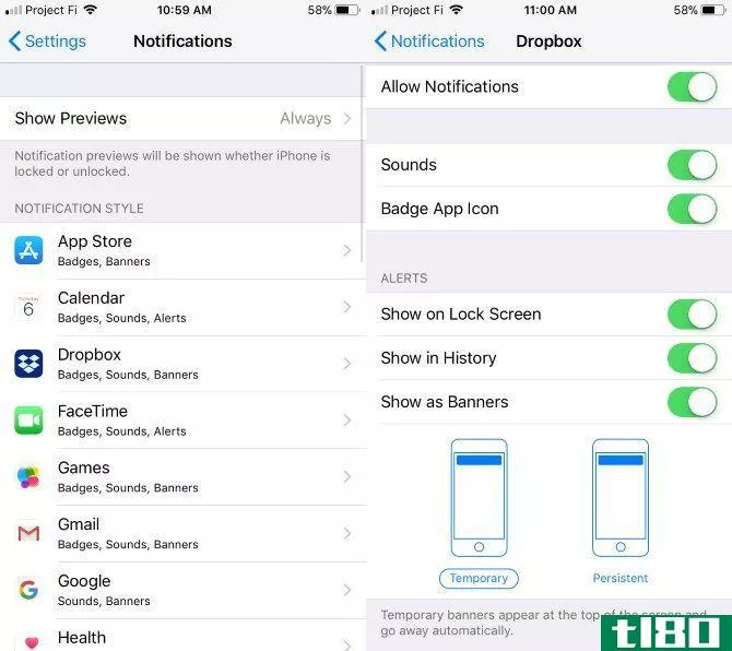 set up new iphone - Notification Settings