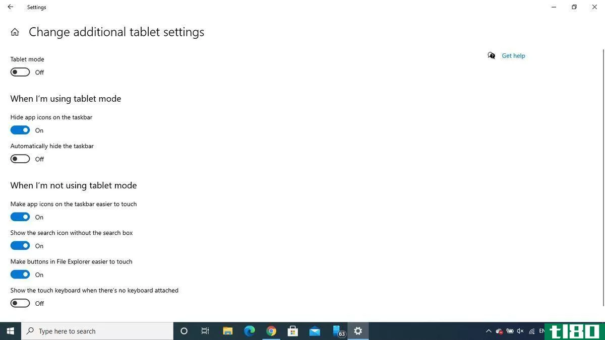 turn off tablet mode windows 10