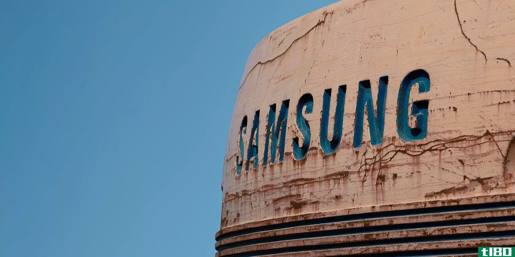 Samsung logo on building