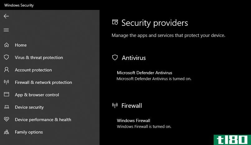 Windows Defender Security Providers