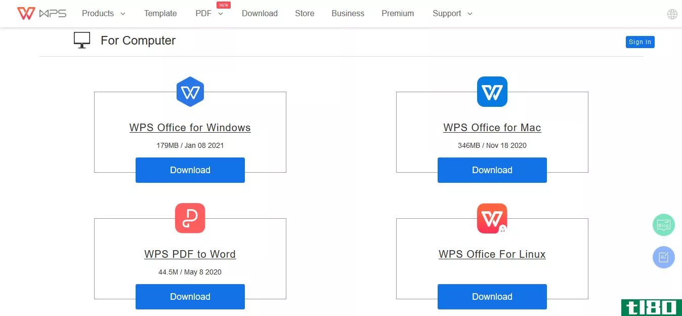 WPS office official download page