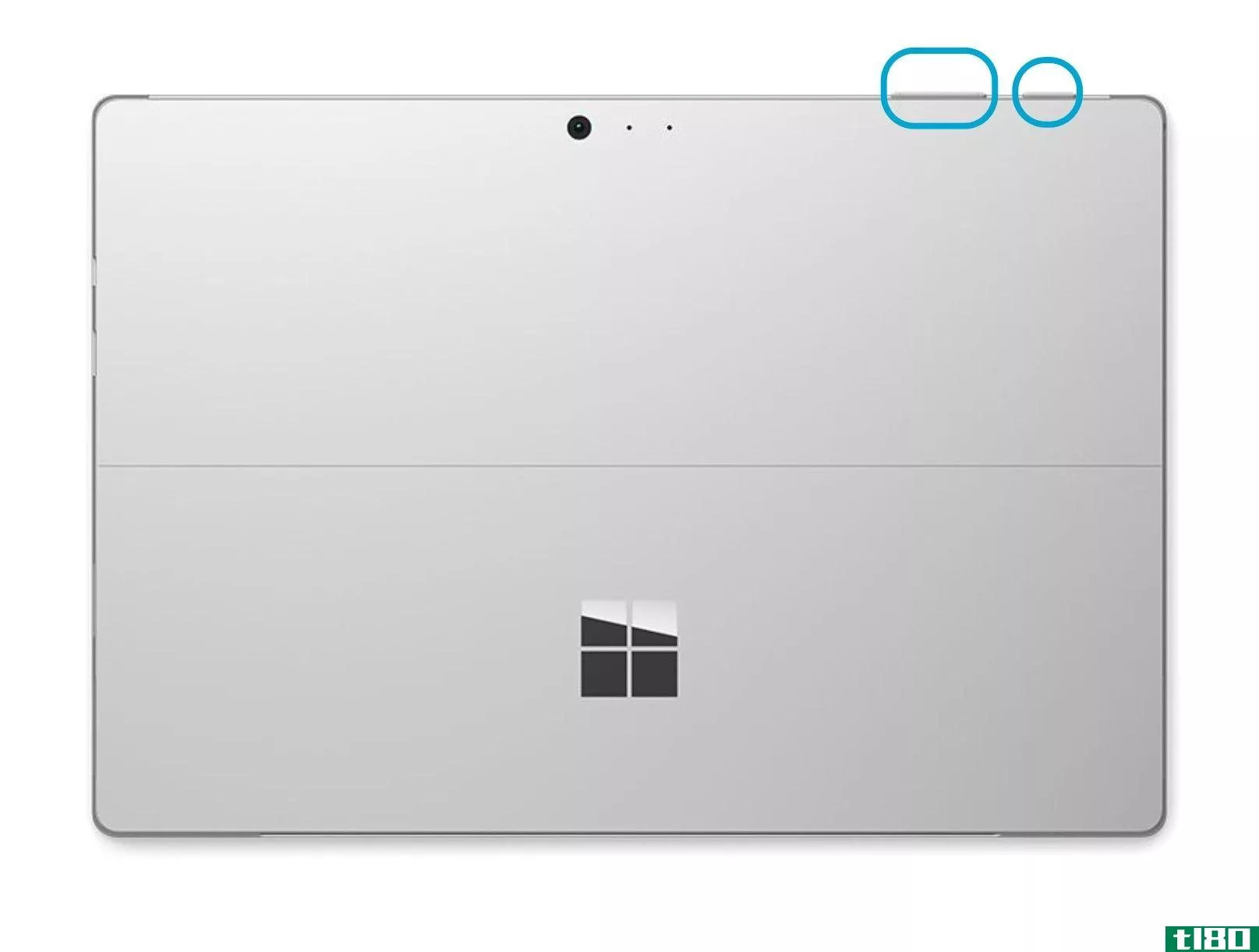 Butt*** of the Microsoft Surface Pro circled