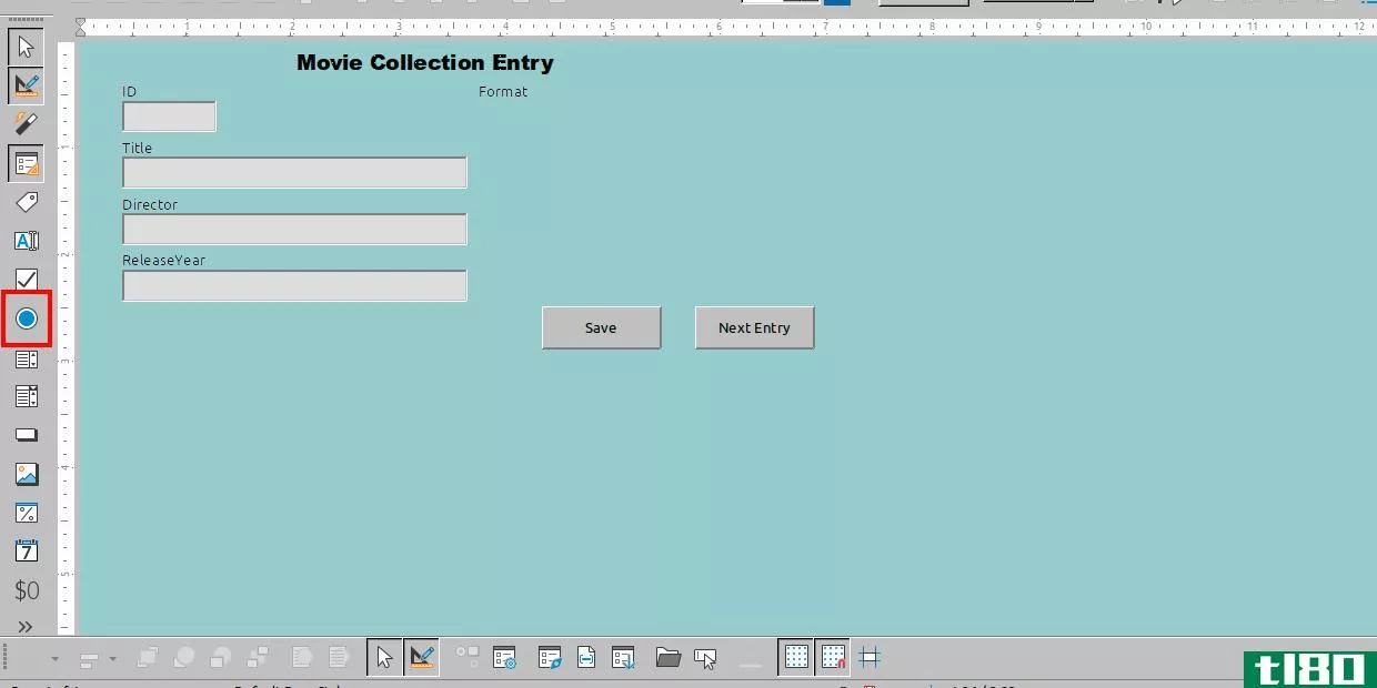 Location of Option Button Tool in LibreOffice Base