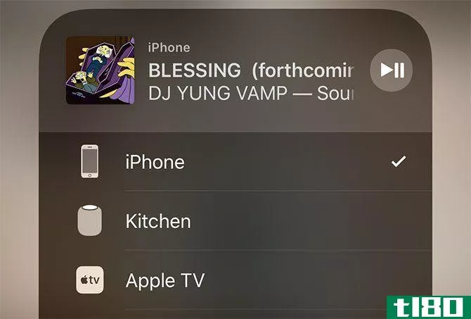 iPhone terms - AirPlay Control Center