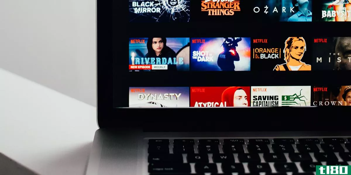 The Netflix library viewed on a laptop