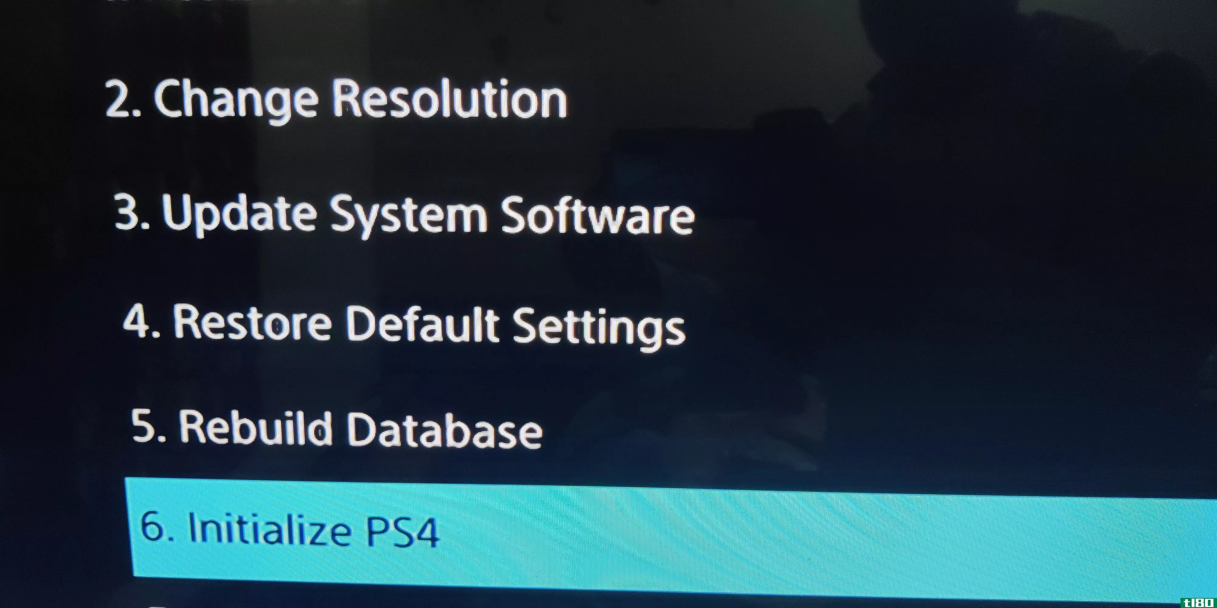 Factory reset the PS4 from safe mode