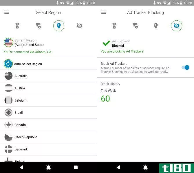 Norton WiFi Privacy on mobile - ad tracker blocking