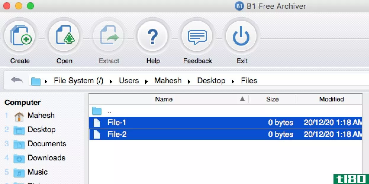 ZIP files using an app on a Mac