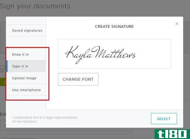 select signature in hellosign