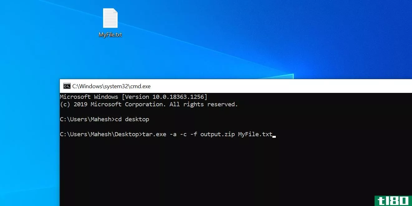 Create a ZIP file using Windows Command Prompt