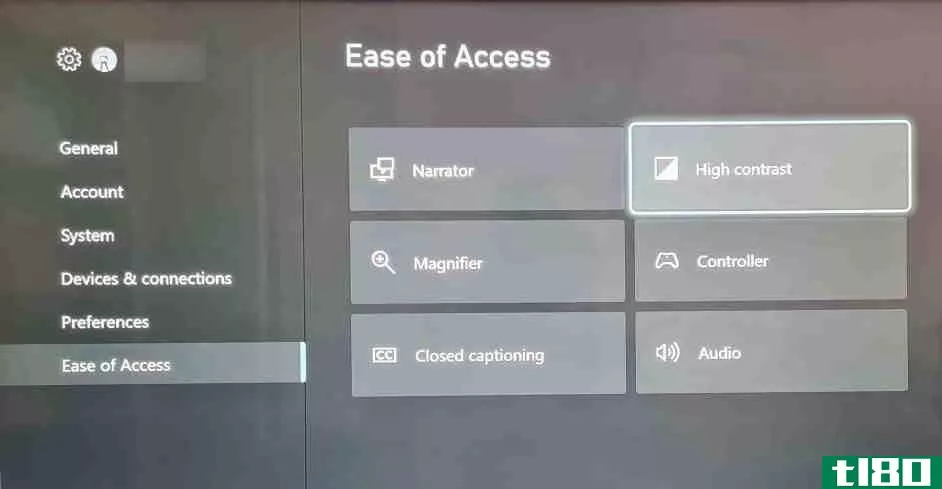Xbox Series X Ease of Access High Contrast