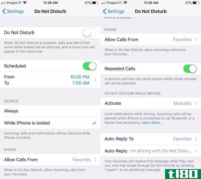set up new iphone - Do Not Disturb Settings