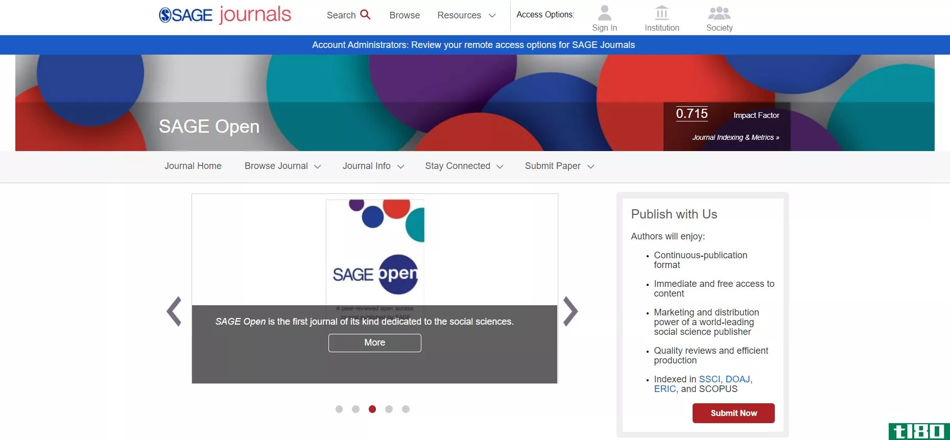 SAGE open access journals homepage