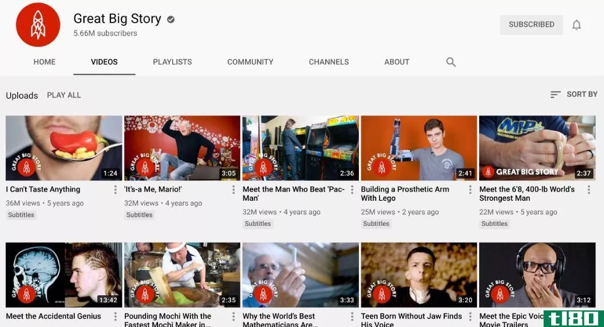 Great Big Story makes mini documentaries of 5 minutes on fascinating people, world facts, and interesting information