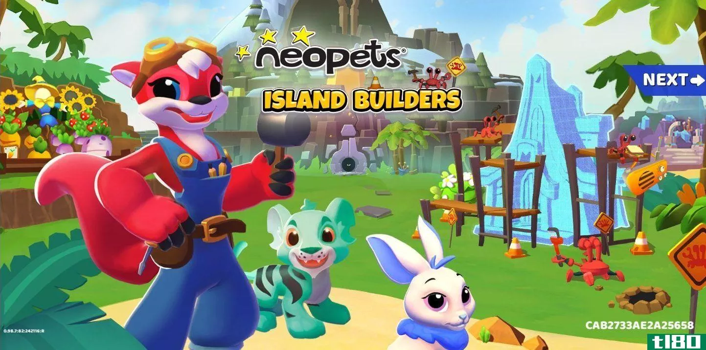 The title screen of Neopets: Island Builders