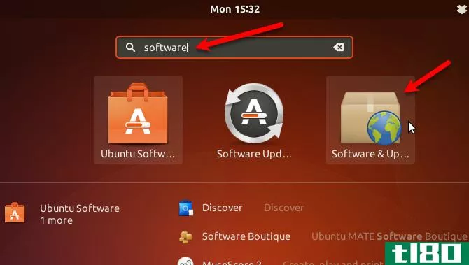 Open Software & Updates in Ubuntu 17.10