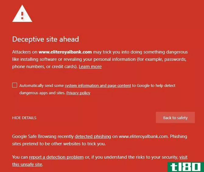 spot online fakes - Chrome Fake Website