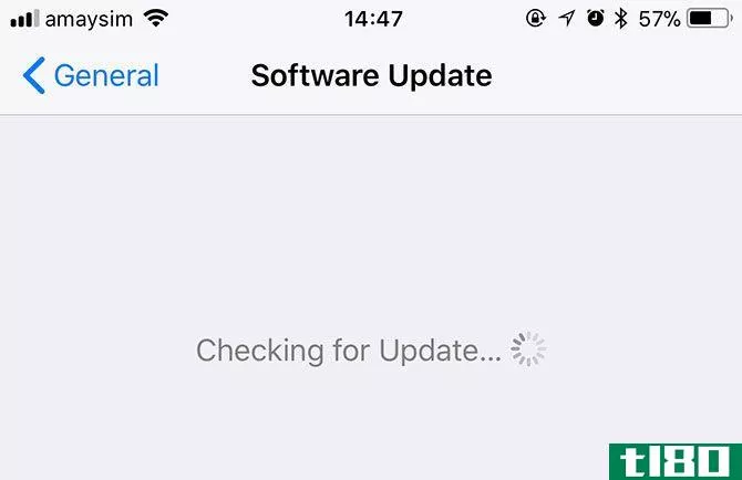 Checking for iOS update on iPhone 7 Plus