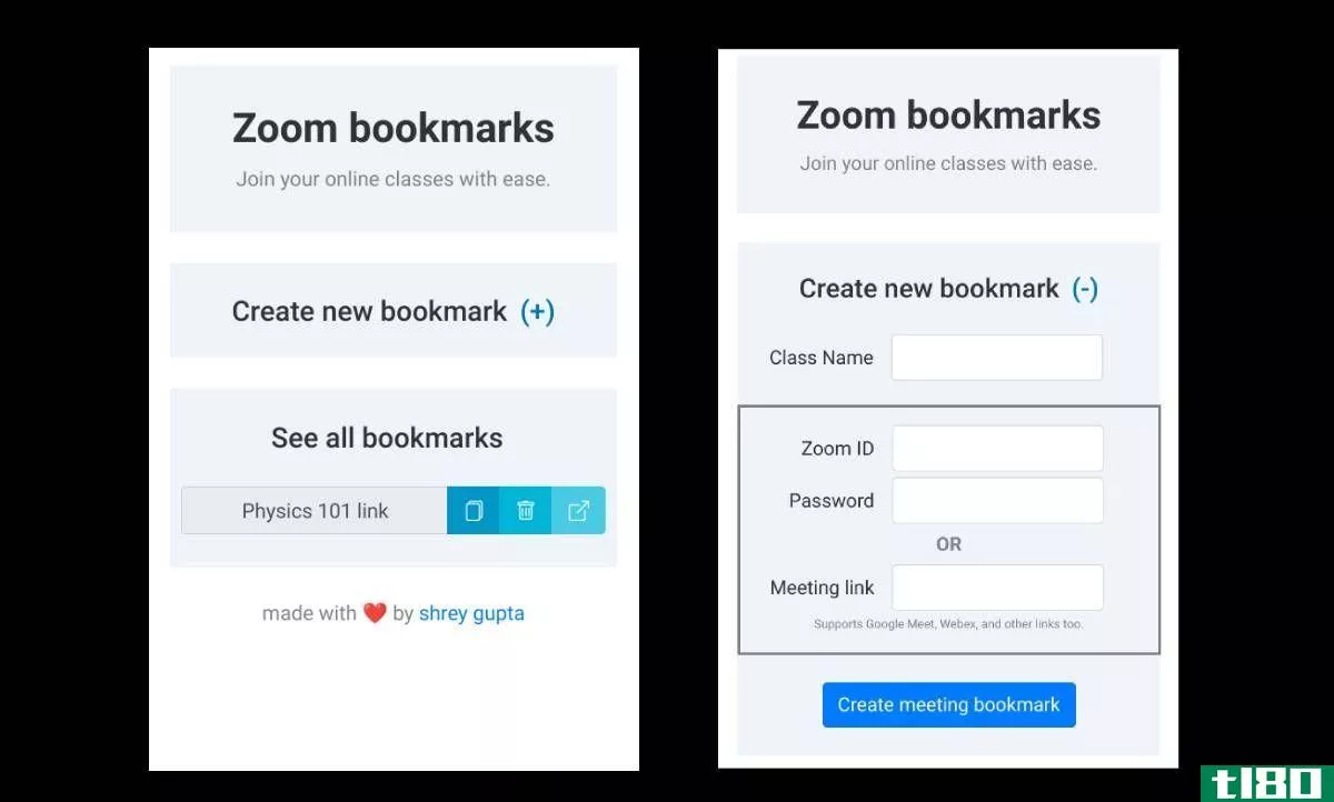 Zoom Bookmarks is a simple tool to save Meeting Links, IDs, and Passwords in Chrome