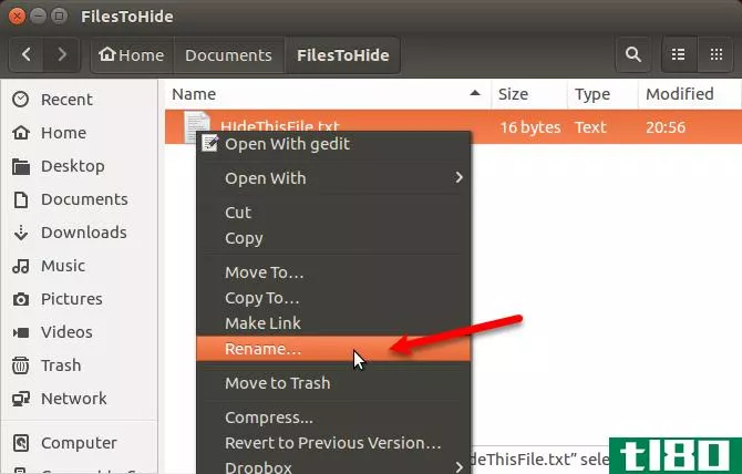 Rename a file in Nautilus in Ubuntu