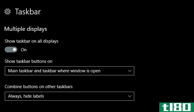 multiple displays windows 10 - taskbar settings