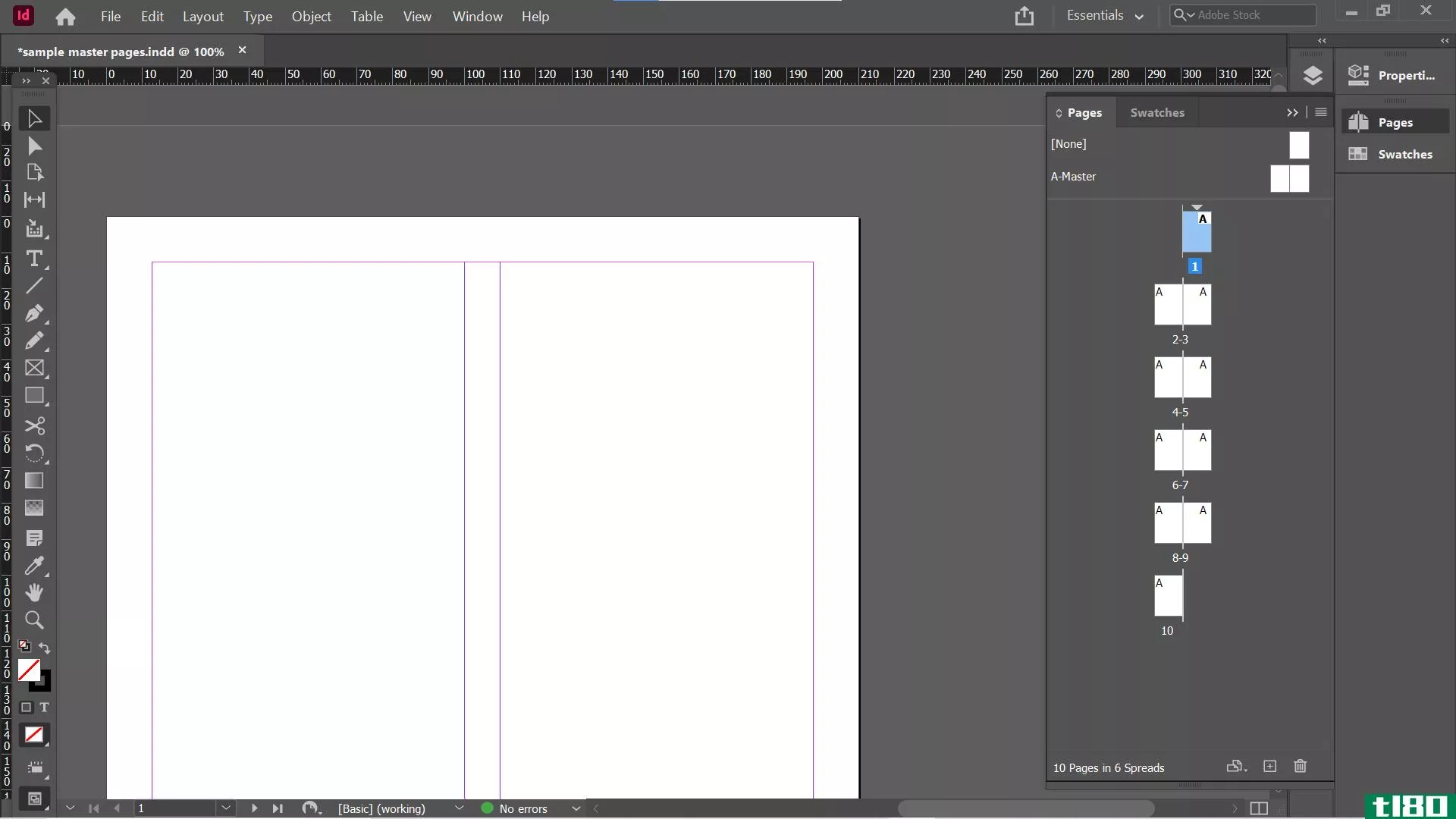 indesign blank document