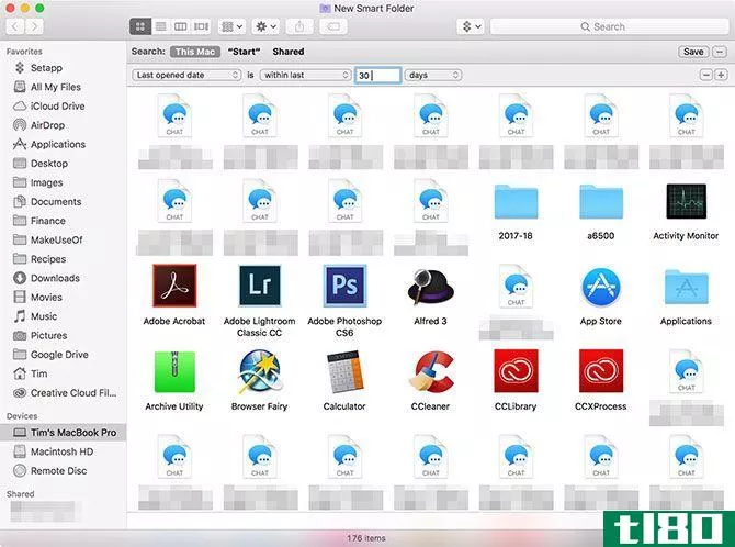 Smart Folder criteria Mac