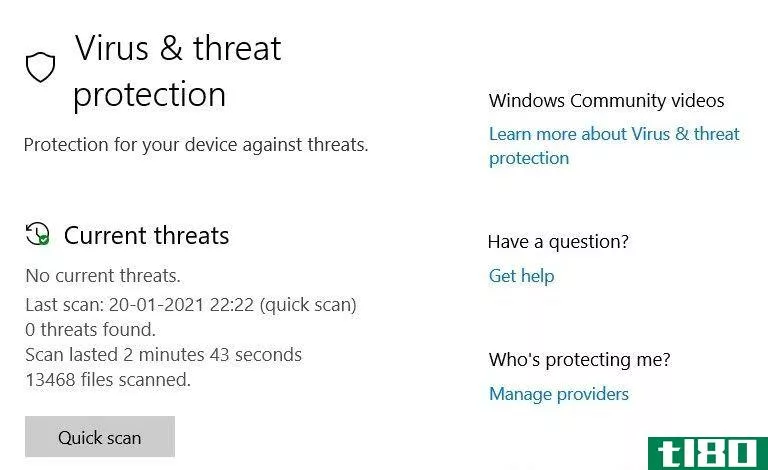 Windows defender scan window