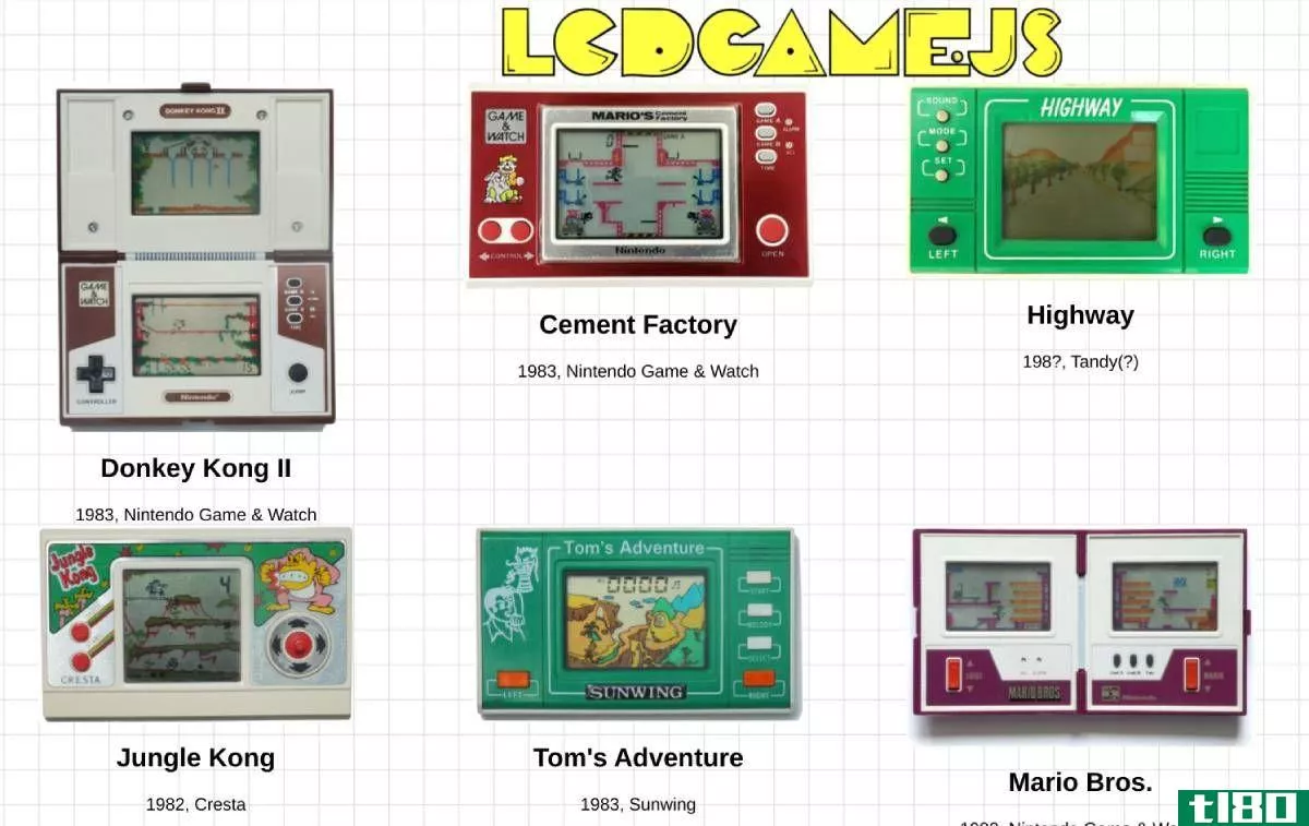 LCD Games recreates classic LCD handheld games like Donkey Kong II
