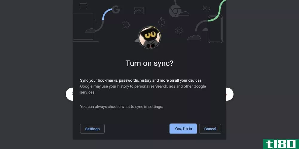 Selecting the option to sync on PC Chrome