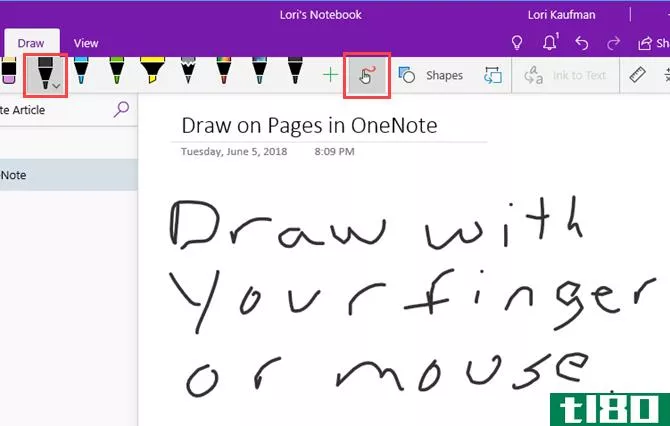 Draw using your finger or mouse