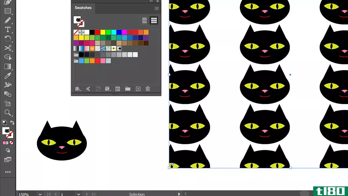 cat vector used as swatch pattern in illustrator