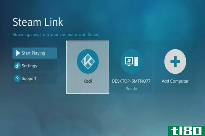 Kodi icon following install on Steam Link