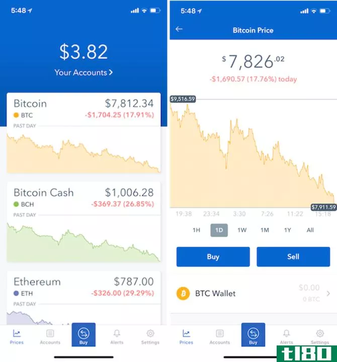 iPhone Cryptocurrency apps - coinbase
