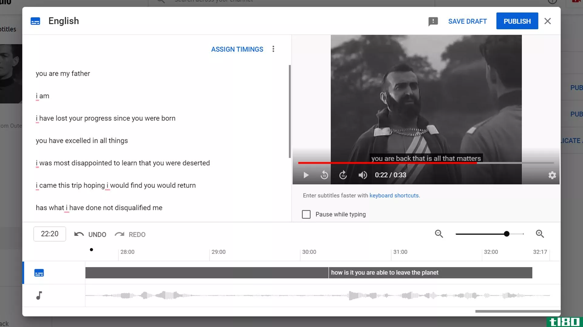YouTube subtitles add paragraph breaks