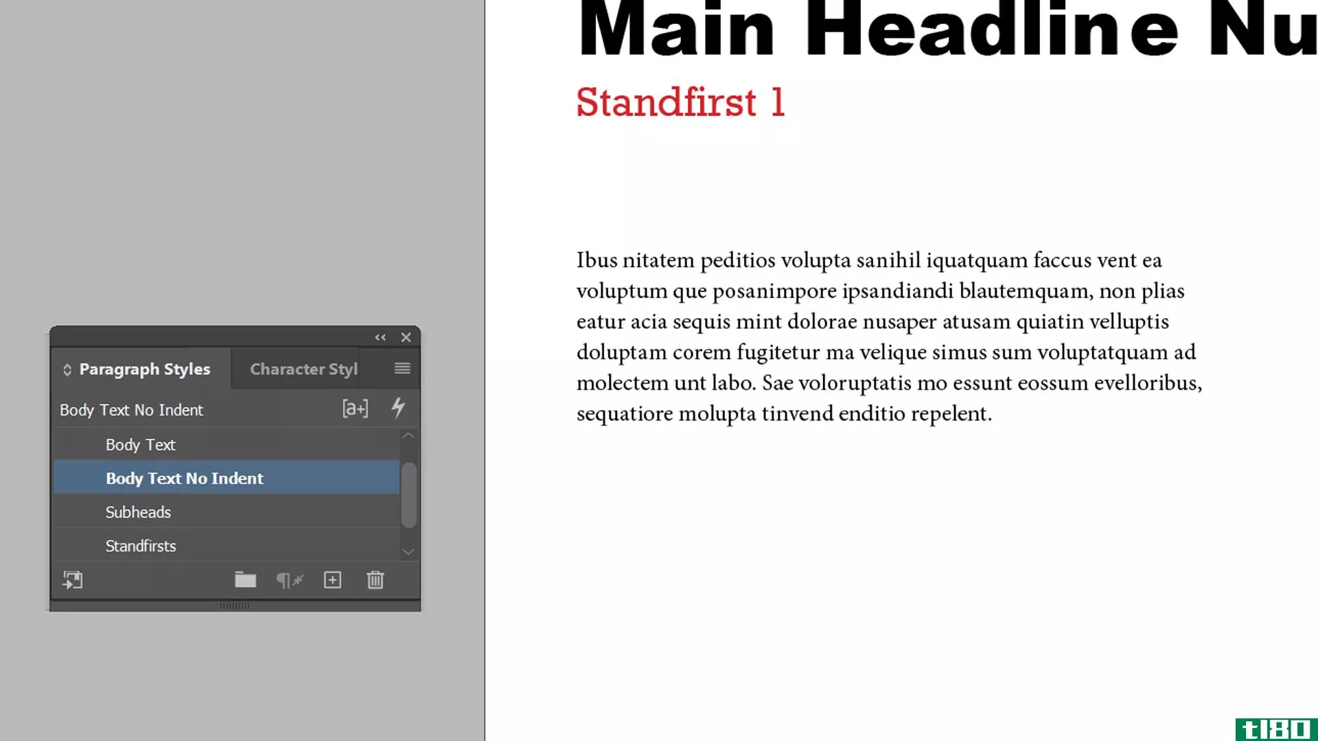 indesign body text one paragraph