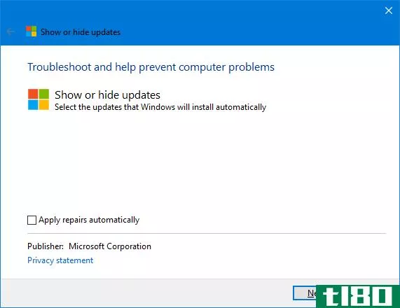 Windows 10 Show or Hide Updates