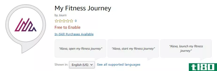 my fitness journey alexa skill