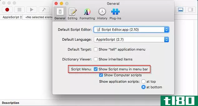 enable script menu in menu bar Mac