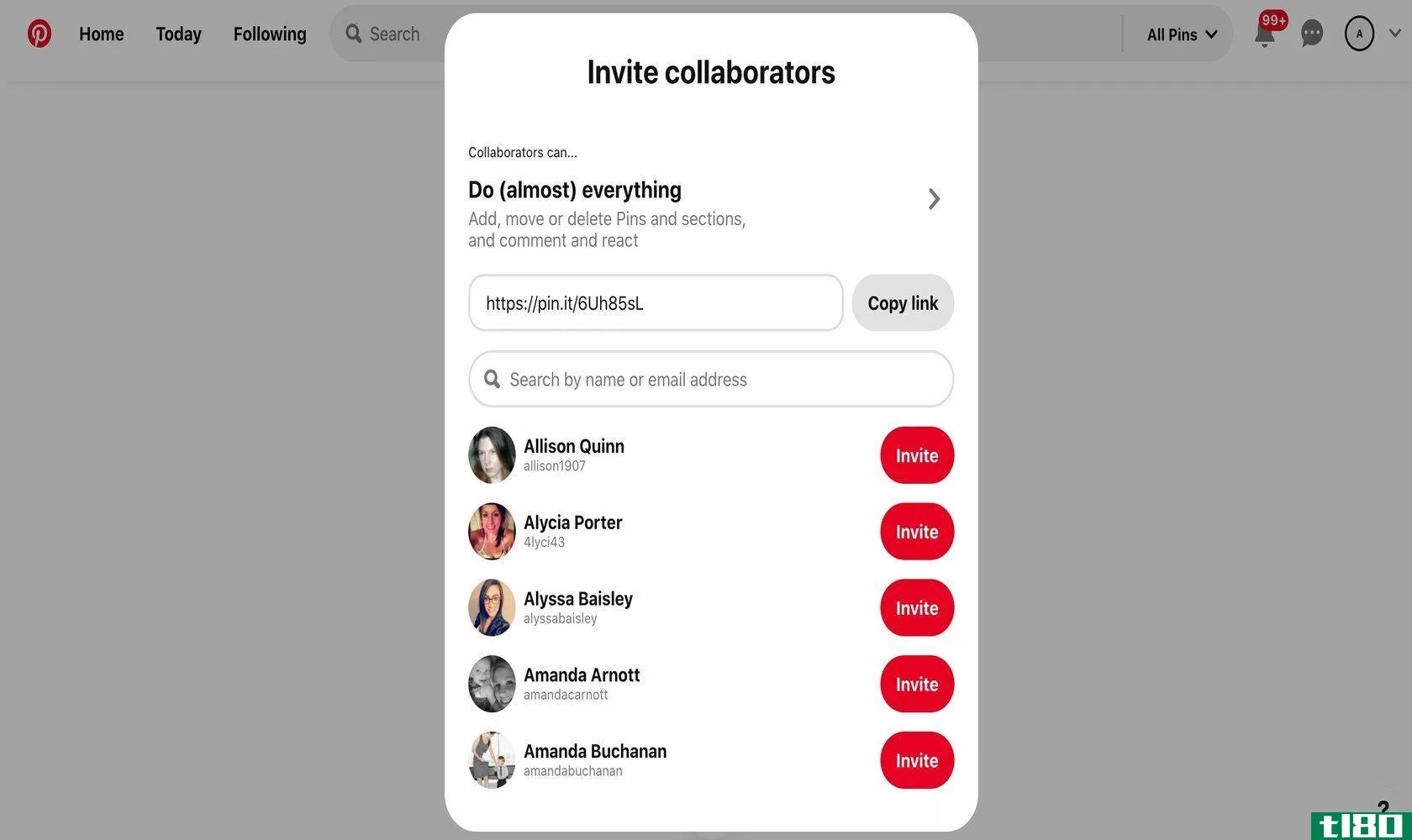 add Pinterest secret board collaborators