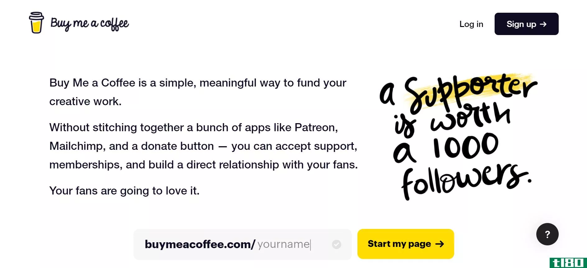 Buy Me A Coffee homepage